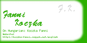 fanni koczka business card